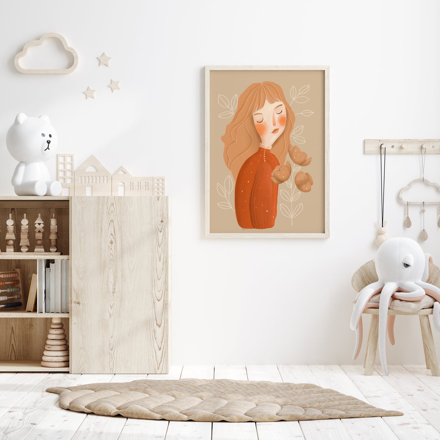 "Girl wirth leaves" Fine Art Print