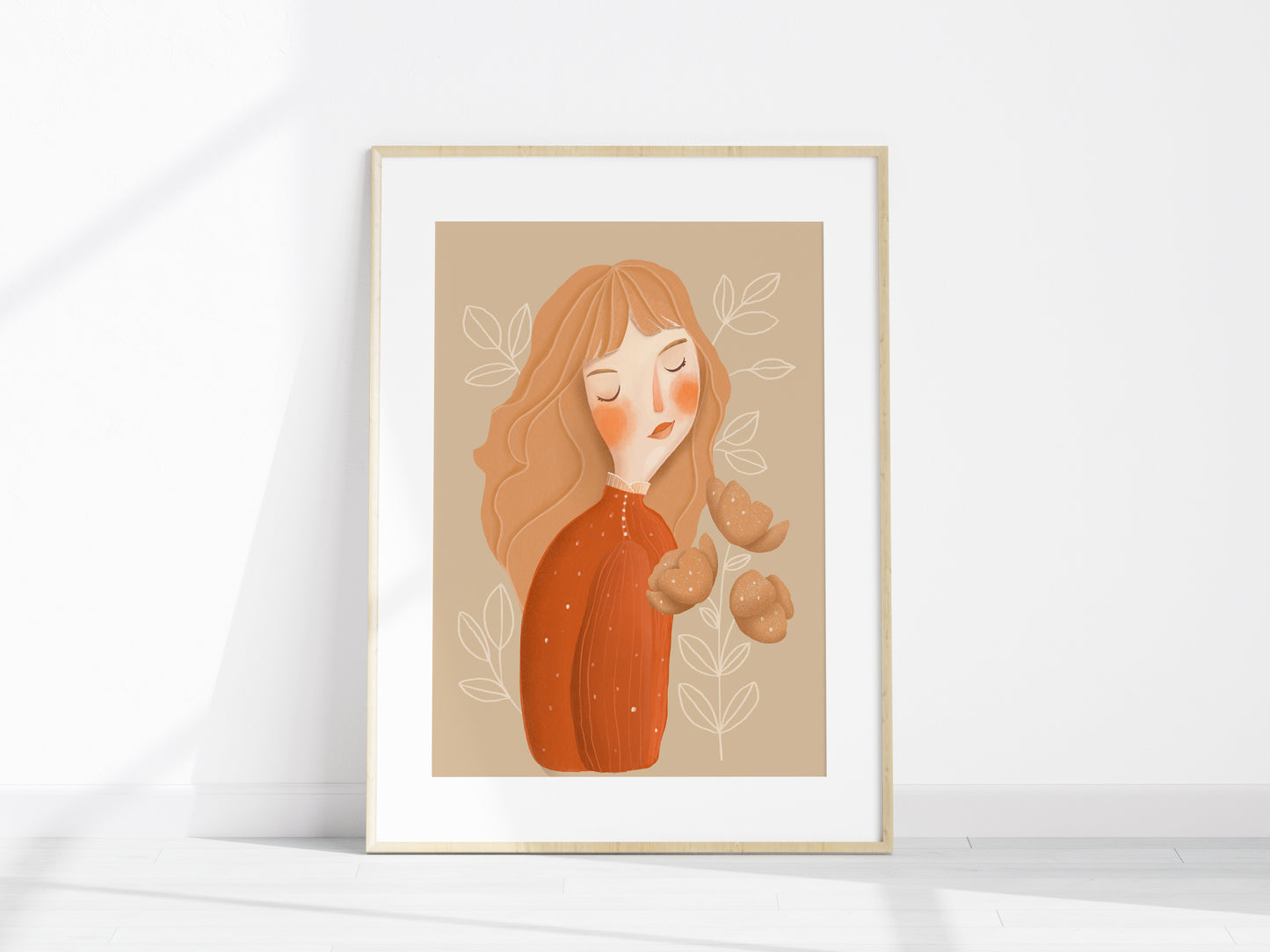 "Girl wirth leaves" Fine Art Print