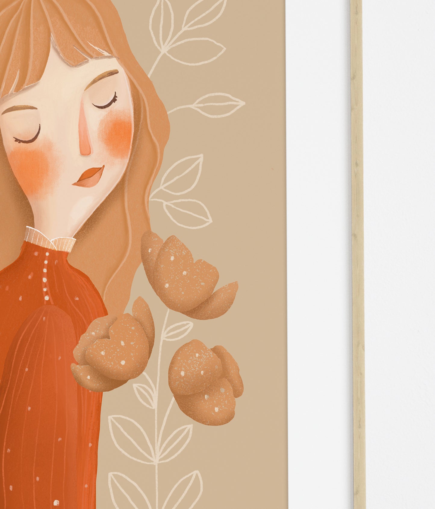 "Girl wirth leaves" Fine Art Print