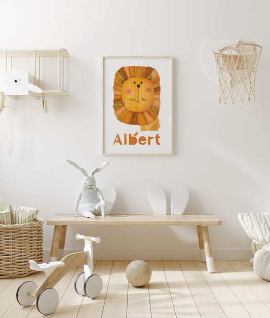 "Personalized Lion Albert" Fine Art Print