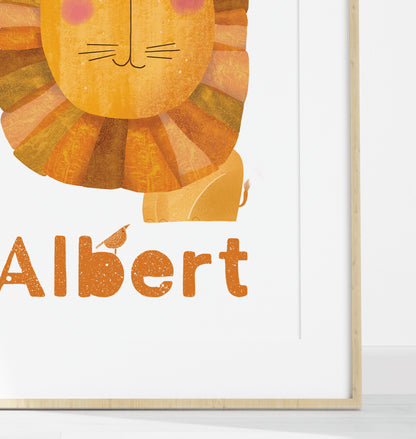 "Personalized Lion Albert" Fine Art Print