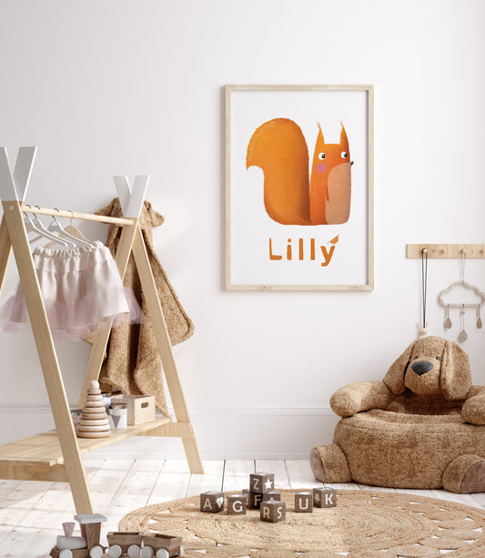 "Personalized Squirrel" Fine Art Print